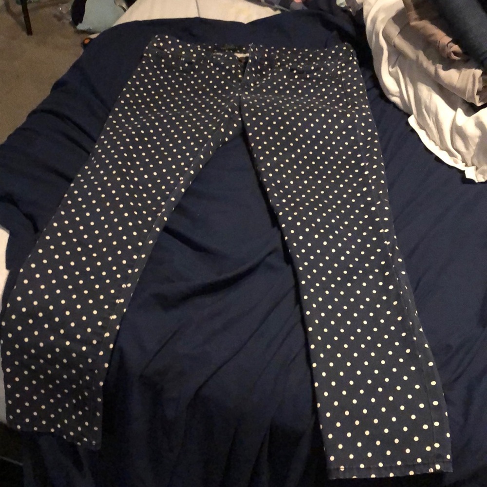 Polka dot skinny jeans